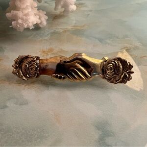 FREIRICH Gold Tone Handshake Brooch